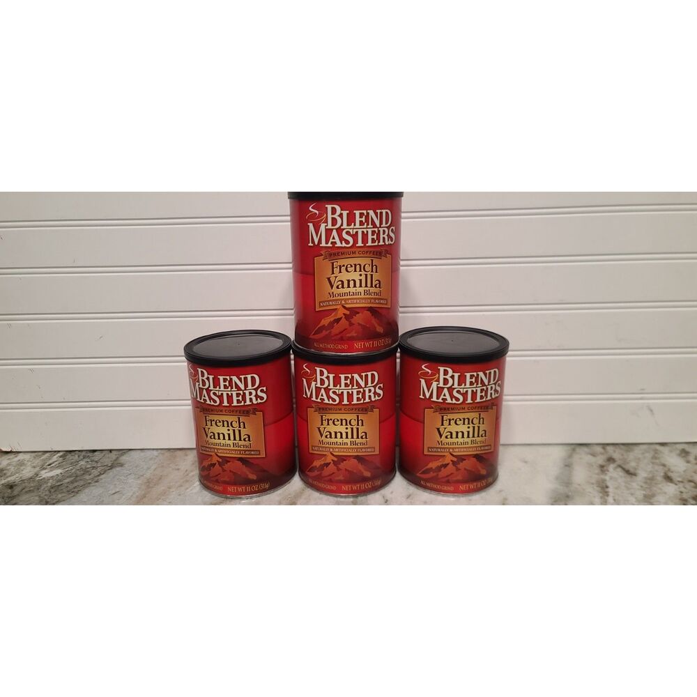 Blend Masters French Vanilla Grounded Coffee Lot of 4 Total 44 Ounces